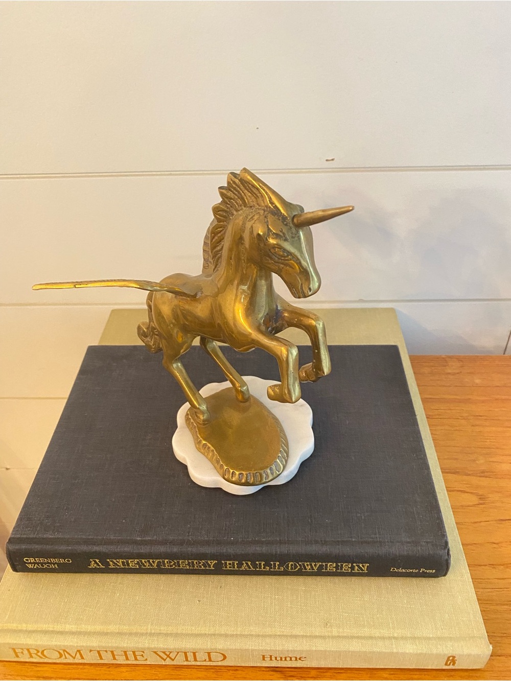 Vintage Solid Brass Winged Unicorn Pegasus Pegacorn Ethereal Mythical Creature - Picture 4 of 13
